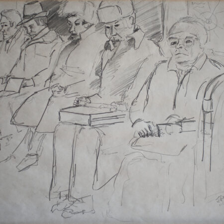 Moscow Metro. 30x40cm. Pencil on paper. 1982.
