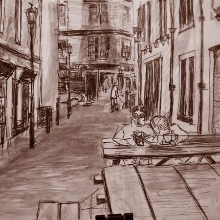 Burnside Square. A3. Ink, pencil on paper. 2023.