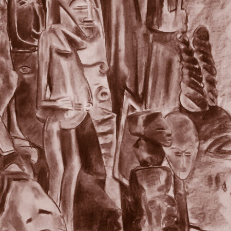 Idols. A2. Charcoal on paper. Duotone. 1978. London
