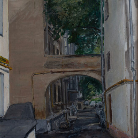 Yard in Sadovaya Kudrinskaya. 70x60cm. Oils on Canvas. 2005.