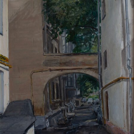 Yard in Sadovaya Kudrinskaya. 70x60cm. Oils on Canvas. 2005.